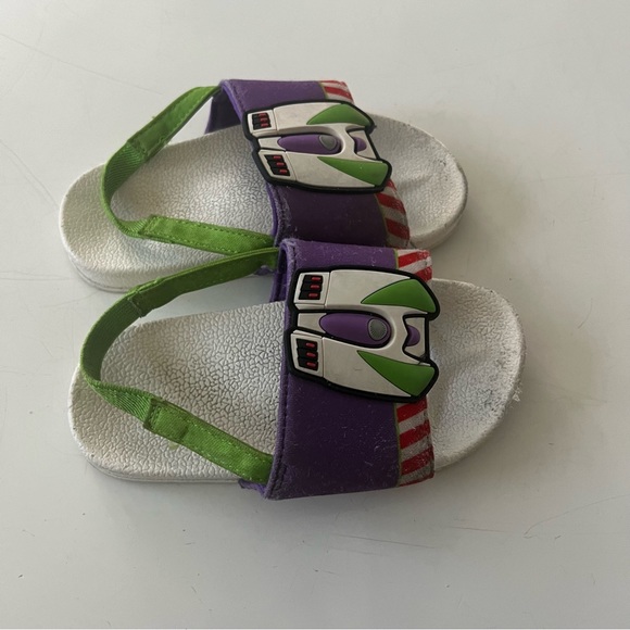 Disney Store Buzz Lightyear Toy Story Slides Flip Flops for Kids 7/8 - Picture 1 of 6